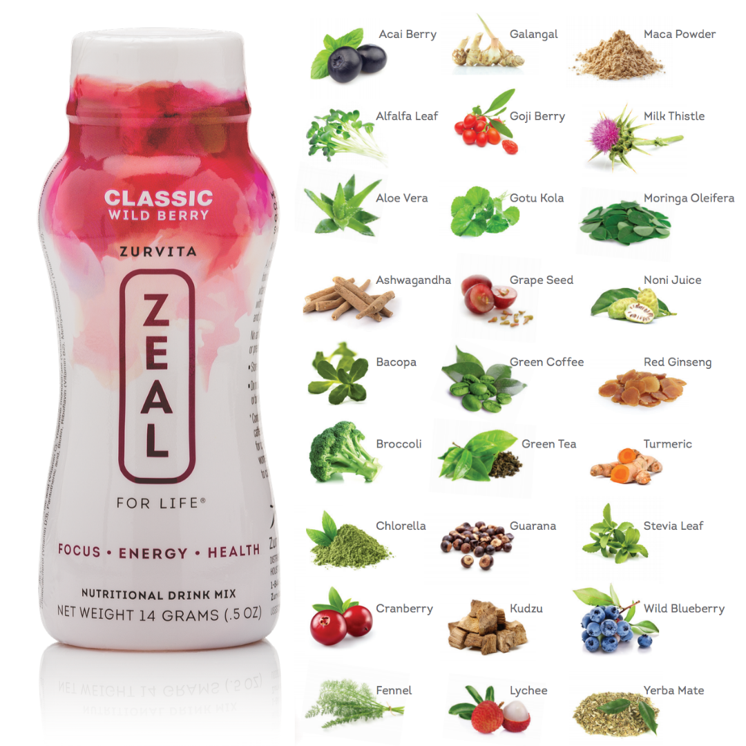 Zeal contains 27 botanical ingredients with proven positive effects on the body